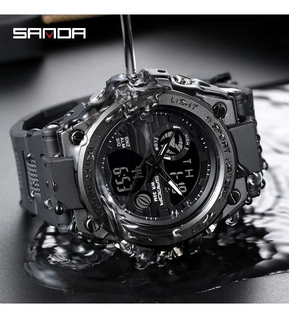 Reloj Ultraresistente Sanda 739 Original - Color Negro (Military) Envío gratis